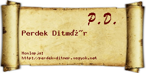 Perdek Ditmár névjegykártya